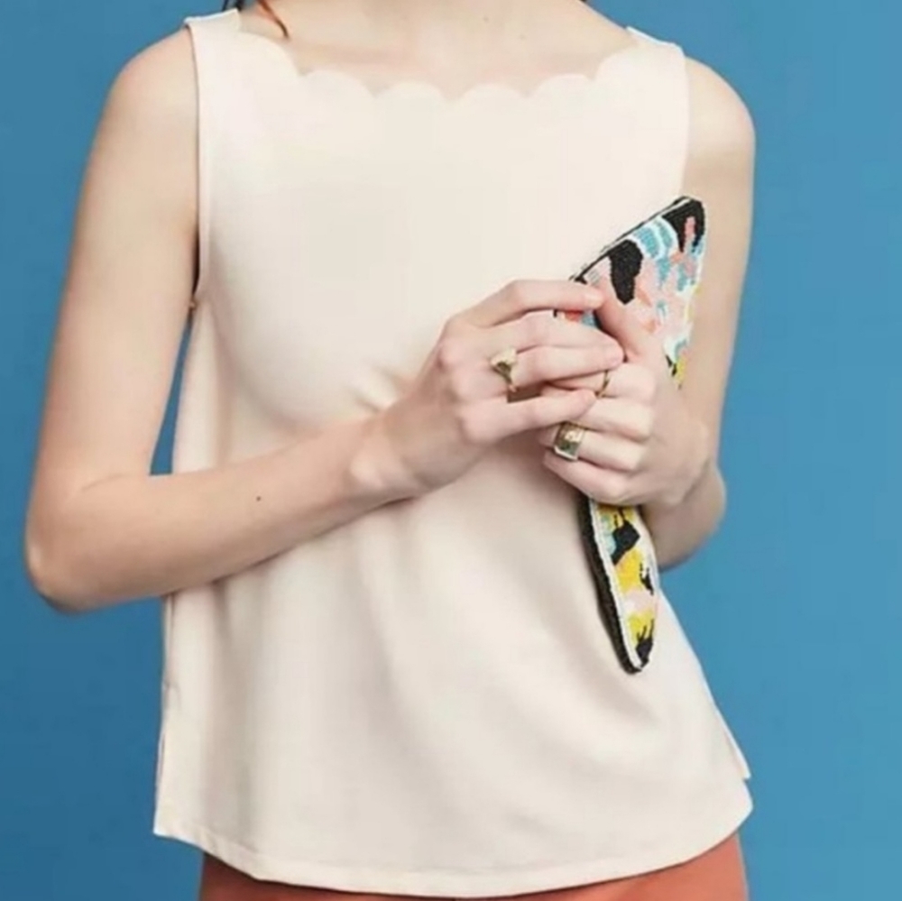 Anthropologie eri+ali Scalloped Neck Tank Top